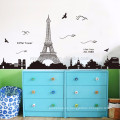 Decoración de la sala de estar Decoración de la casa Extraíble París Torre Eiffel Art Decal Wall Sticker Mural DIY